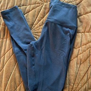 Alo yoga high waist winter warmth true navy blue plush leggings small